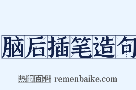 脑后插笔造句是什么意思的图片